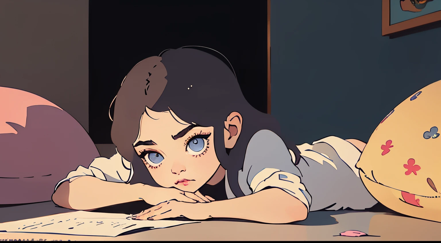 ((master part, best quality)), Create an illustration of a girl, ((dormindo)), ((olhos fechado)), ((corpo inteiro)), uma janela ao fundo