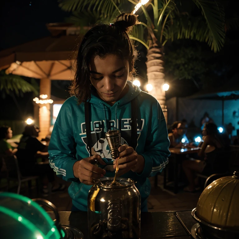 Aliens fumando maconha felizes na noite