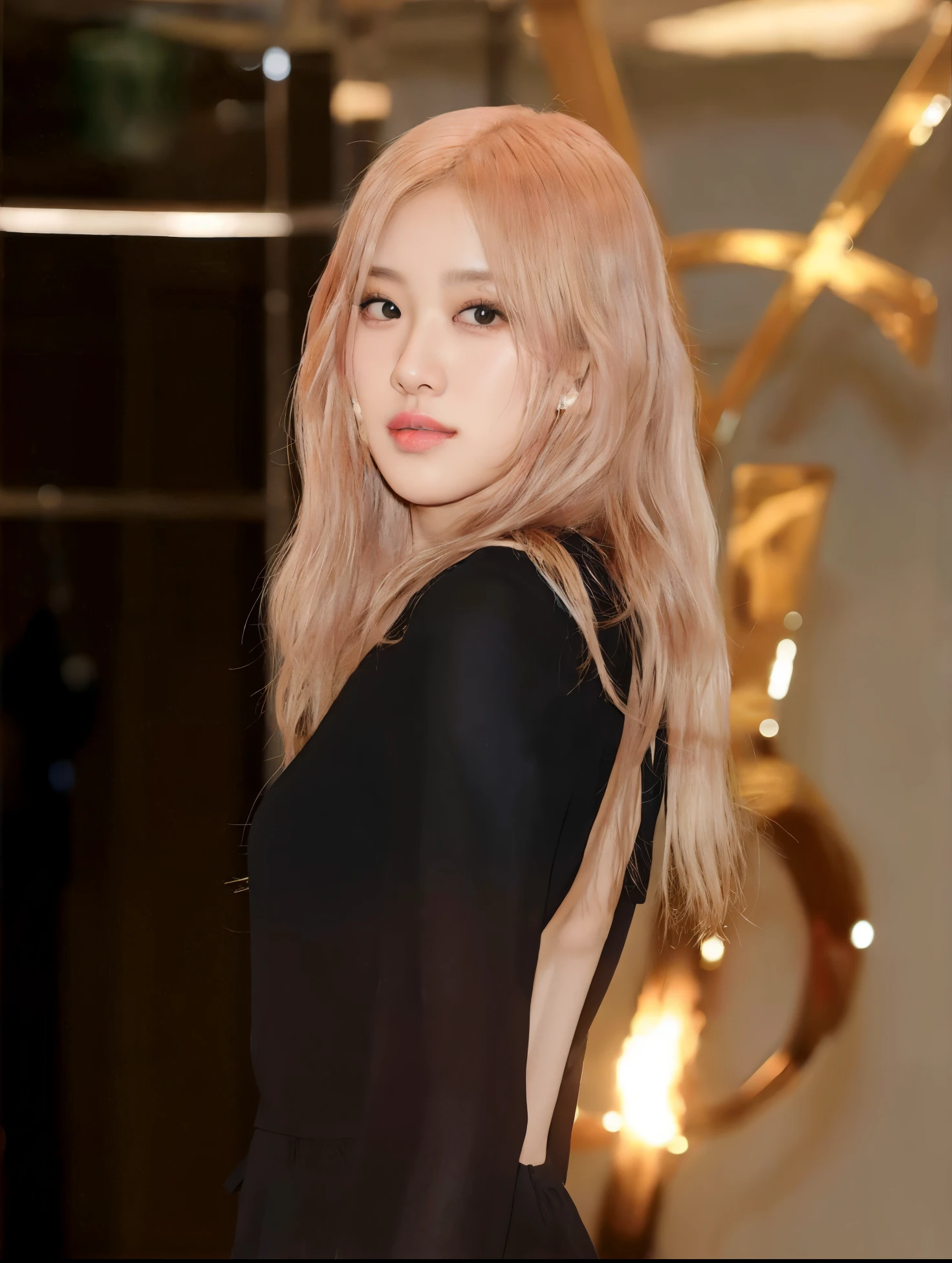 Un primer plano de una mujer con un vestido negro posando para una foto, Parque Roseanne de Blackpink, Jossi de Blackpink, Lalisa Manoban de Blackpink, Retrato de Jossi de Blackpink, Jisoo de Blackpink, Jisoo de Blackpink, Sun Yunjoo, Lalisa Manobal, JIA, Brillante por la lluvia, Artista coreano, rosa negro, Parque Ji-min