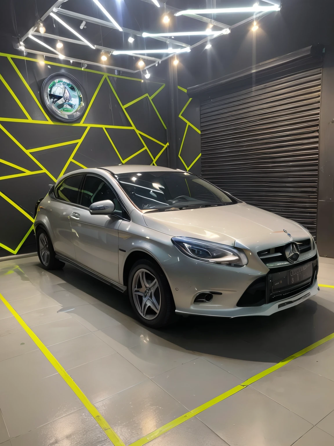 超A high resolution、Uma qualidade de imagem ultra-alta、8k、Detalhes detalhados、marvelous expression、Vale do final do outono、Belas folhas de outono、Um carro azul corre elegantemente ao longo de uma estrada de montanha、((Mercedes-Benz 300SLR Uhlenhout Coupe))