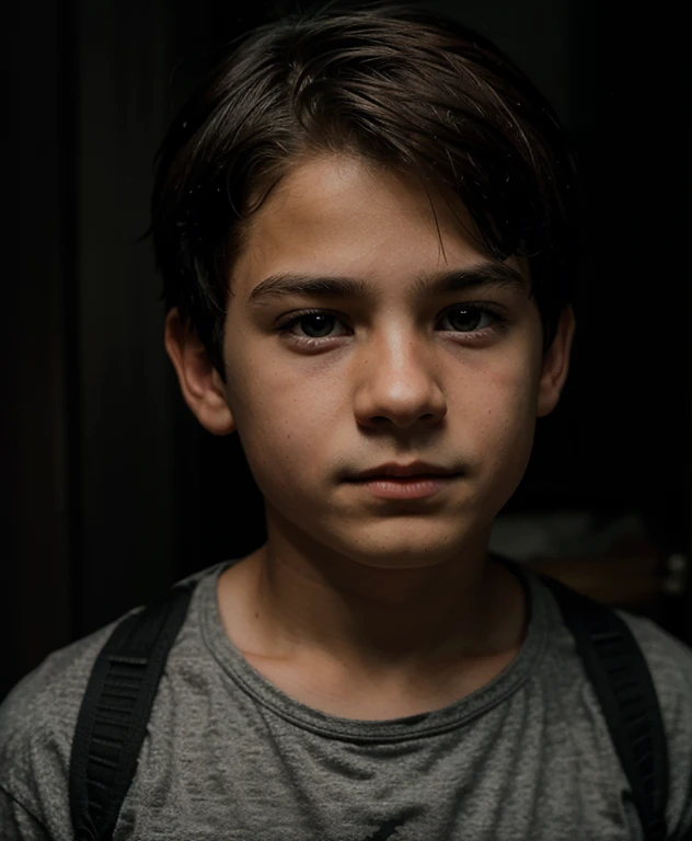 A Realistic Boy In Dark Backgroud