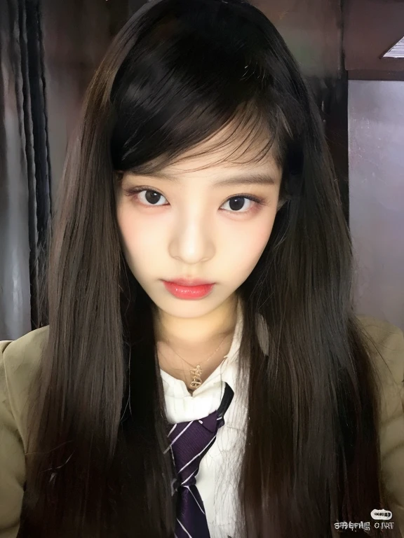 Hay una mujer de pelo largo con corbata roja, Blackpink Jennie, Jossi de Blackpink, Retrato de Jossi de Blackpink, ulzzang, Chica coreana, cruel korean goth girl, Parque Roseanne de Blackpink, 韓国アイドル, Parque Ji-min, Jisoo de Blackpink, con cabello largo y ojos penetrantes, Jisoo de Blackpink, Hermosa mujer surcoreana, Foto de perfil de la foto de cabeza