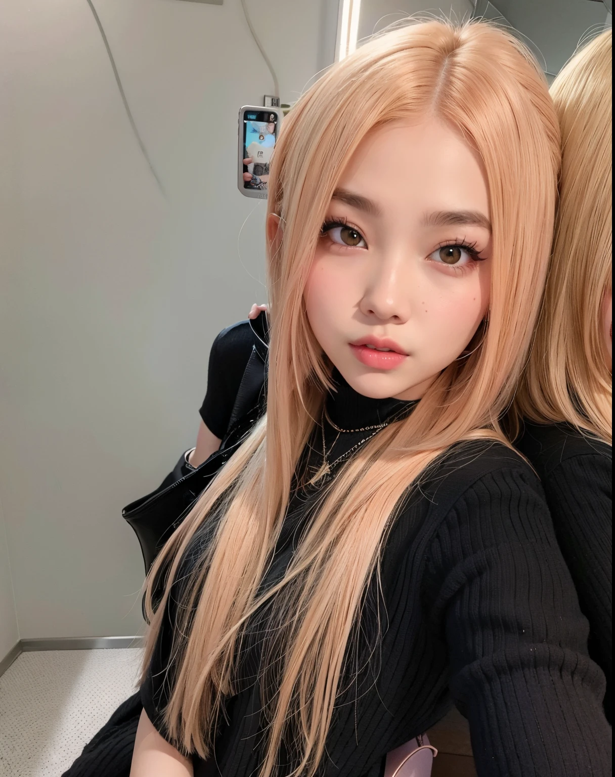 There are two girls who are taking a selfie in the mirror, jossi do blackpink, Parque Roseanne do Blackpink, Ulzzang, jennie blackpink, Retrato de Jossi de Blackpink, O corte Hime, Lalisa Manobal, com cabelos longos, ava max, Lalisa Manoban do Blackpink, Heonhwa Choe, linda Delphine, menina coreana