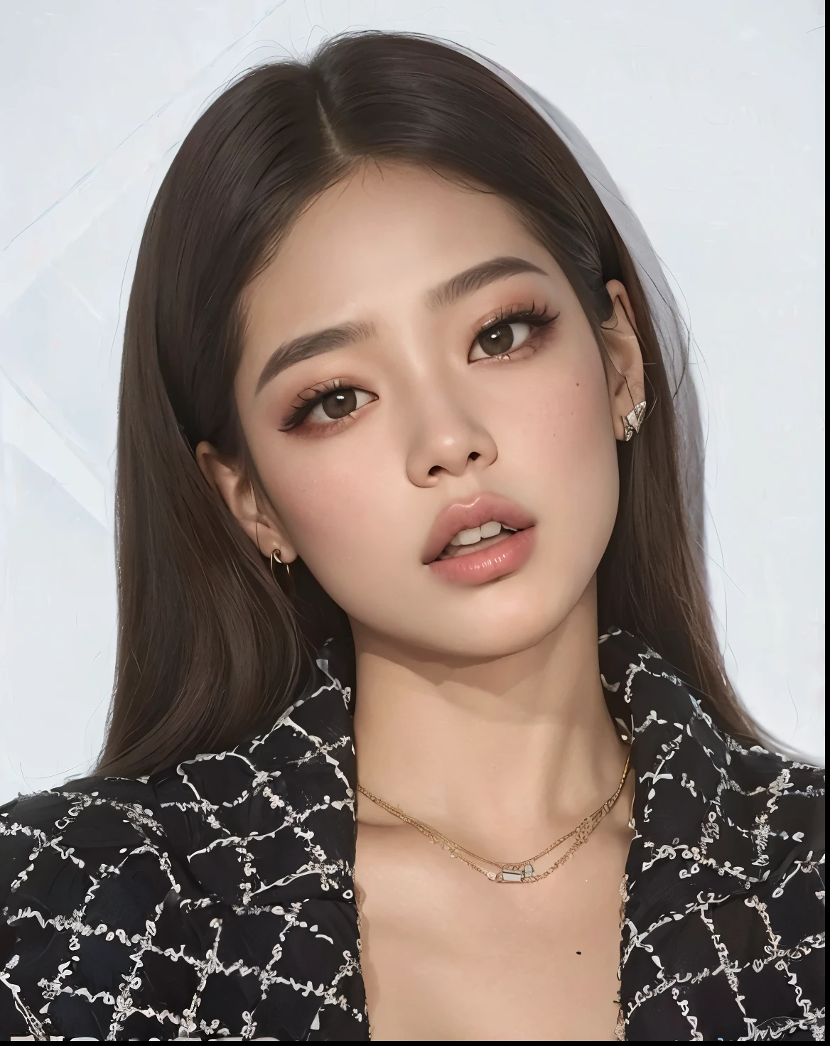 um close up de uma mulher com cabelos longos usando um vestido preto e branco, jennie blackpink, Parque Roseanne do Blackpink, jossi do blackpink, Retrato de Jossi de Blackpink, maquiagem sul-coreana popular, Jisoo do Blackpink, jisoo do blackpink, Heonhwa Choe, maquiagem coreana popular, tzuyu de duas vezes, Mulher sul-coreana bonita, Retrato Jisoo Blackpink