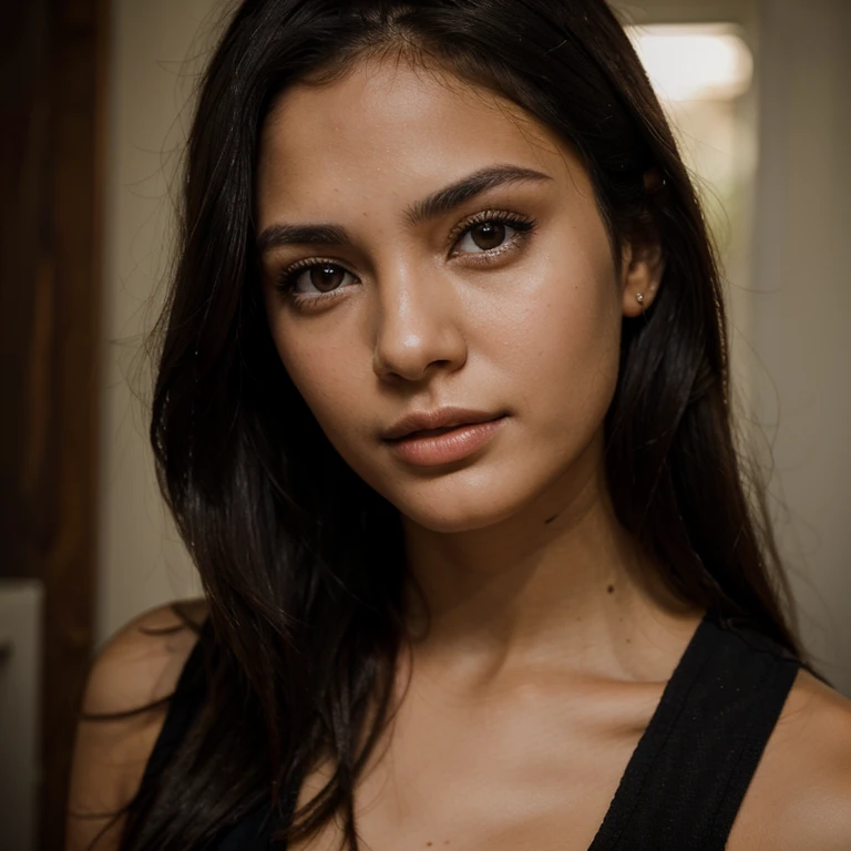 portrait photography, 24 year old girl with dark hair and brown eyes from Brazil..