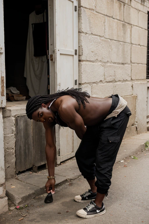 Black man slave work eart