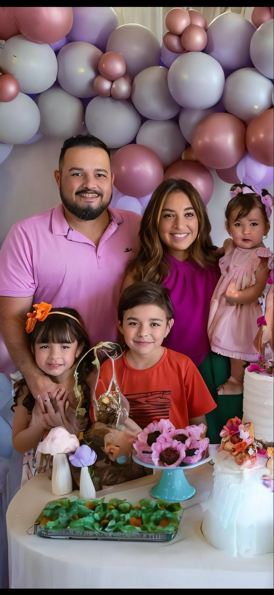 Araffe family posing for a photo in front of a cake, instagram post, Family photo, foto do instagram, foto de perfil, Karla Ortiz, imagem de perfil, Happy family, Alanis Guillen, family portrait, taken in the early 2020s, Alex Flores, Directed by: Lisa Milroy, Directed by: Nicolette Macnamara, Joel Torres