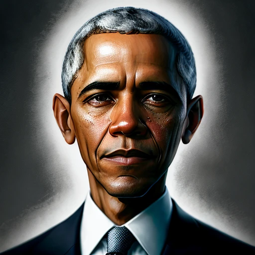 black white photo of Barack Obama, portrait shot --auto