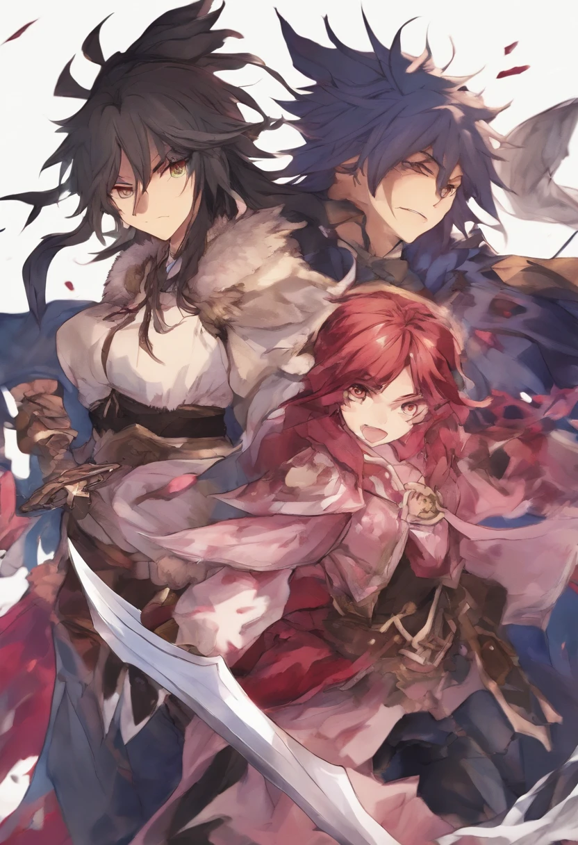 (best quality,4k,8k,highres,masterpiece:1.2),ultra-detailed,realistic fight against enormous fierce monster, intense battle, girls fighting with bravery and determination, powerful punches and kicks, dynamic action poses, monster's terrifying appearance and monstrous strength, impactful visual effects, dramatic lighting, dark and ominous atmosphere, cinematic composition, vibrant colors, vibrant and energetic strokes and textures, dynamic and fast-paced anime style, adrenaline-filled struggle against the beast, high contrast between the girls and the monster, attention to small details like ripped clothes and battle scars, suspenseful and thrilling scene, fierce and epic confrontation.