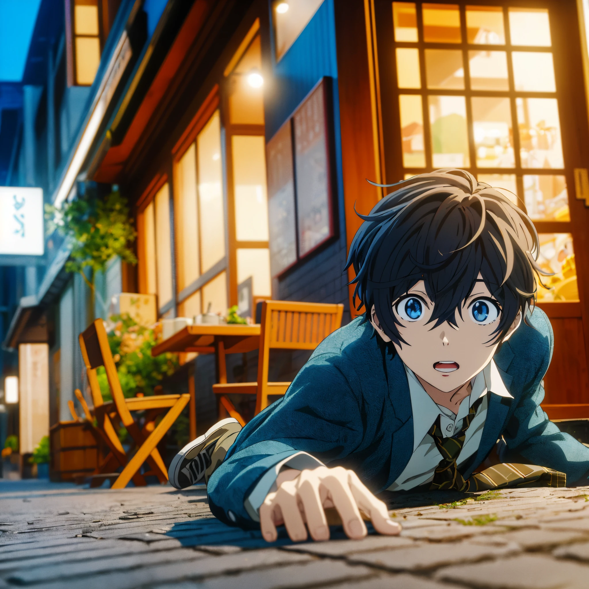 anime character lying on the ground in front of a building, Anime de hoje ainda em destaque, anime ainda filme anime shikishi, filme de anime ainda, epic 8 k hd anime shot, Ainda de anime de TV, anime, Captura de tela do filme de anime, filme anime de alta qualidade ainda, anime ainda, estilo anime 4K, tou, anime oficial ainda