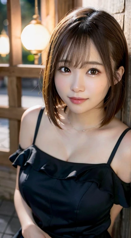 (skin blemish:1.2), (skindentation), black eye, 1woman, 25yo, (((woman))), solo, realistic, best quality, photorealistic, masterpiece, 8k, high res, solo, extremely detailed face, (professional lighting, bokeh), (light particles, lens flare, glowing particles:0.6), (dynamic pose:1.2), soft lighting, top angle view, fashionable and trendy atmosphere, japan, street, tokyo, harbour, skytree, tokyo tower, ((daytime)), sky, ((looking at the viewer:1)), (looking at the camera),(portrait:0.6), cowboy shot, gorgeous, standing, keep original facial proportion, wide shoulder, full body, (medium breast), (medium hair), brown hair, floating hair, lips, lipstick, seductive smile, floating hair, smile, open_mouth, teeth, blouse, (flowery pattern summer dress:1), eyelashes, mole, (mole under eye:1),