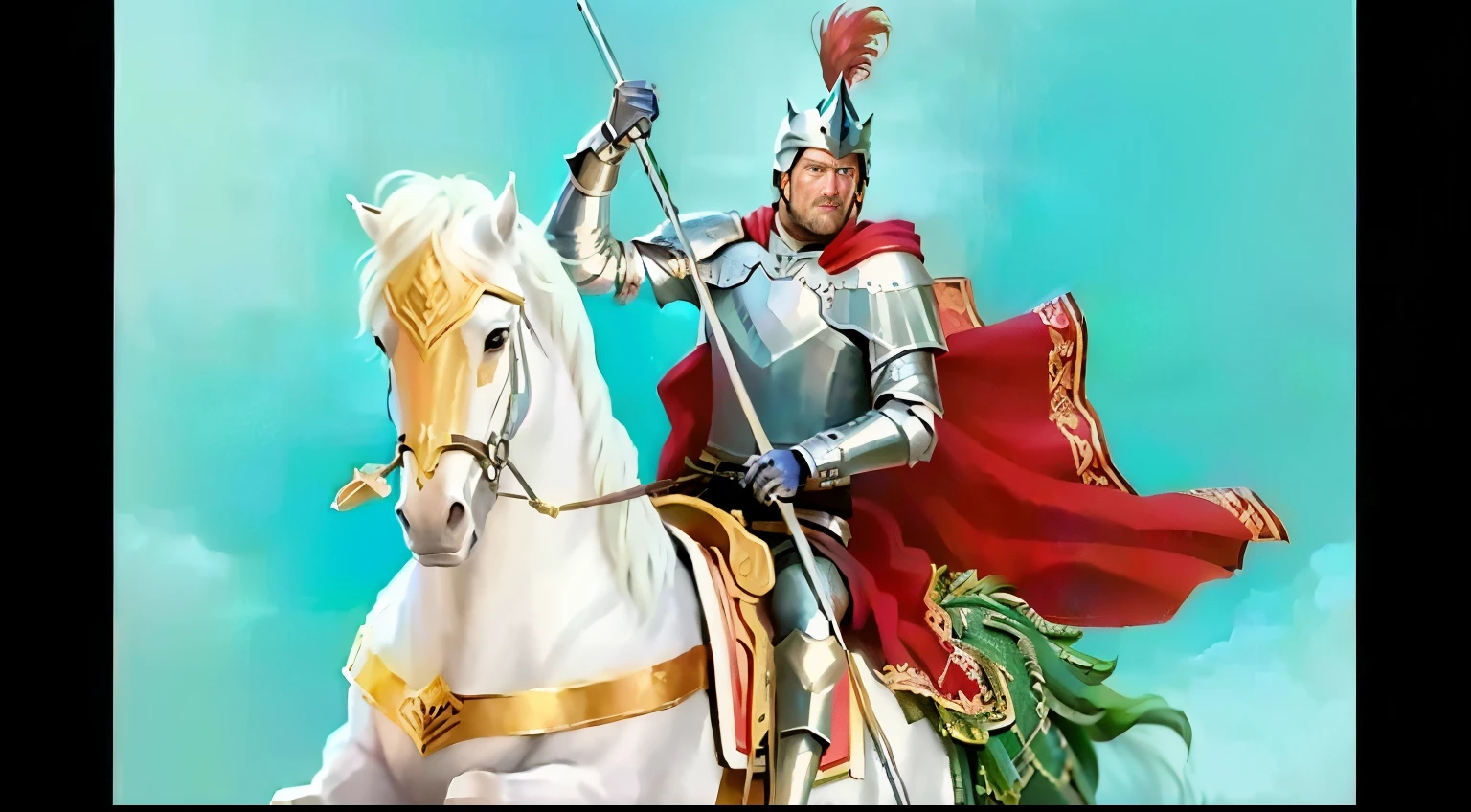 There is a man on a horse with a dragon on him, Donald Trump como cavaleiro, cavaleiro a cavalo, Michael Cavalo (Motor irreal, cavaleiro da fantasia, cavalo Michael, king richard the lionheart, heroes of might and magic, vladimir putin rides a unicorn, Heroes of Power and Magic 3, pintura de um cavaleiro, Rei Artur, cavalo