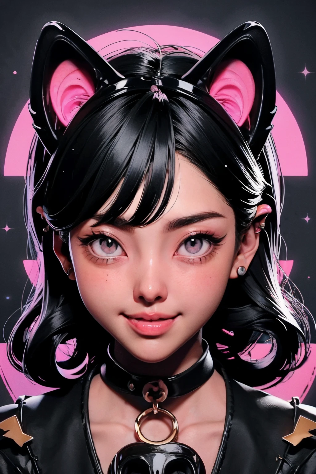 black hair, hair bobbles, wince, longeyelashes, solid circle eyes, fake animal ears, light smile, ear blush, fang, Surrealism, drop shadow, anaglyph, stereogram, tachi-e, pov, atmospheric perspective, Art Deco, Dutch Golden Age painting, depth of field, anime style, Pop art, 8k, super detail, ccurate, best quality, anatomically correct, award winning, HD, ccurate