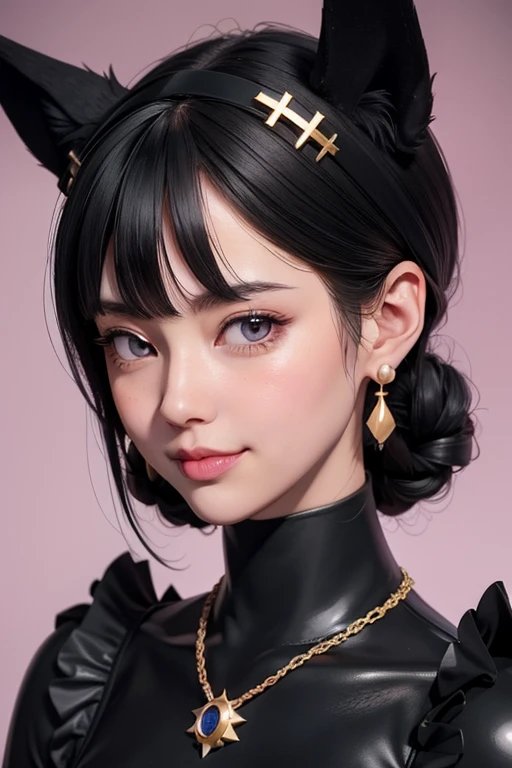 black hair, hair bobbles, wince, longeyelashes, solid circle eyes, fake animal ears, light smile, ear blush, fang, Surrealism, drop shadow, anaglyph, stereogram, tachi-e, pov, atmospheric perspective, Art Deco, Dutch Golden Age painting, depth of field, anime style, Pop art, 8k, super detail, ccurate, best quality, anatomically correct, award winning, HD, ccurate