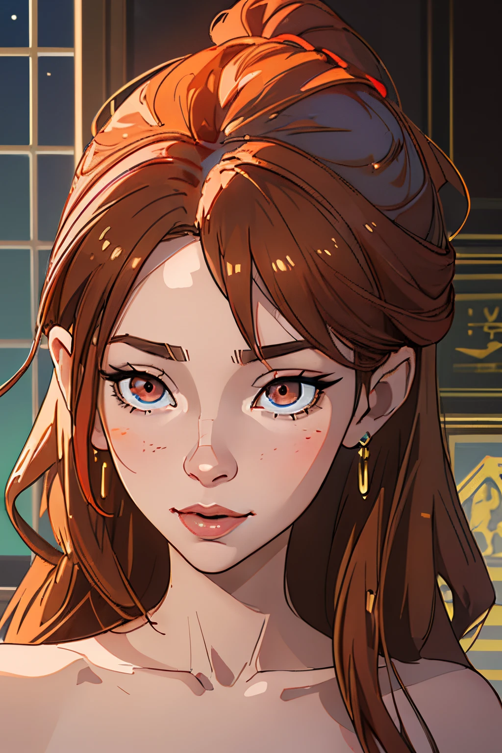 Aries Whisper is a vision of ethereal beauty, her presence captivating all who encounter her in the virtual realm of your Sims 4 narrative. At the heart of her allure are her golden eyes, a mesmerizing hue that seems to hold a universe of secrets within their depths. These eyes, like liquid gold, draw people in, leaving an indelible mark on those fortunate enough to gaze into them.
Her golden eyes are complemented by cascading waves of brown hair that frame her face in a soft and elegant embrace. Each strand seems to catch the light in a dance, creating an ever-shifting tapestry of hues that range from warm chestnut to rich chocolate. The effortless way her hair falls speaks to a natural beauty, unpretentious yet undeniably striking.
Aries' facial features are a symphony of delicate harmonies, with a slender nose that leads to lips bearing a perpetual hint of a knowing smile. There's an enigmatic quality to that smile, as if Aries is privy to a cosmic joke that transcends the virtual boundaries of her Sims existence. Her skin is a canvas of flawless porcelain, its smooth texture further enhancing the timeless grace she exudes.
As an actress and model, Aries is a master of transformation. In the spotlight, she becomes a chameleon, effortlessly embodying the essence of characters with a depth that transcends the pixels on the screen. Her expressive eyes are the windows to a myriad of emotions, from the subtlest nuances to the most dramatic flourishes, bringing each character she portrays to life with a magnetic realism.
In her everyday life, Aries is a paragon of style and elegance. Her wardrobe is a curated collection of fashion-forward ensembles, each choice reflecting a keen eye for trends and an innate understanding of her own aesthetic. Whether she's gracing the red carpet at a virtual premiere or casually strolling through the digital streets of your Sims world, Aries carries herself with an effortless grace that turns every moment into a photo-worthy scene.