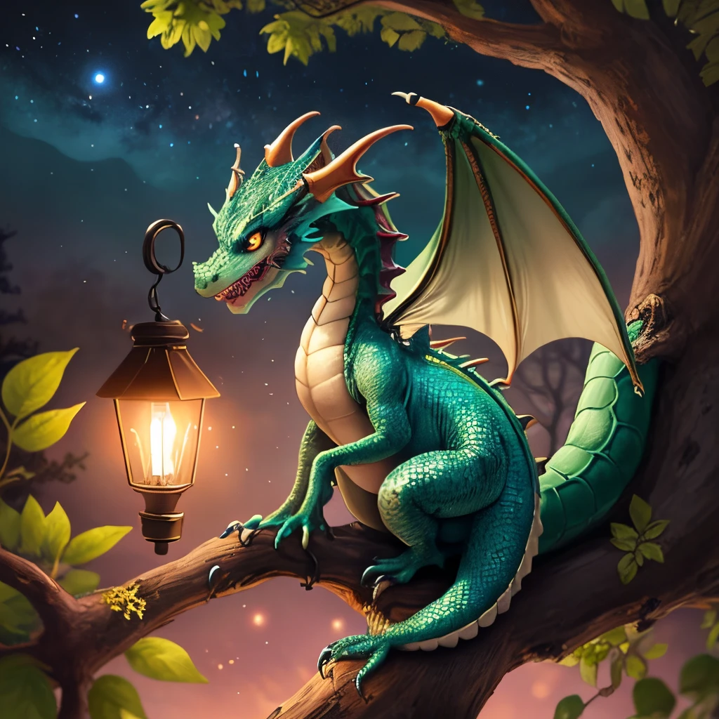 Tiny night dragon who lives in tree