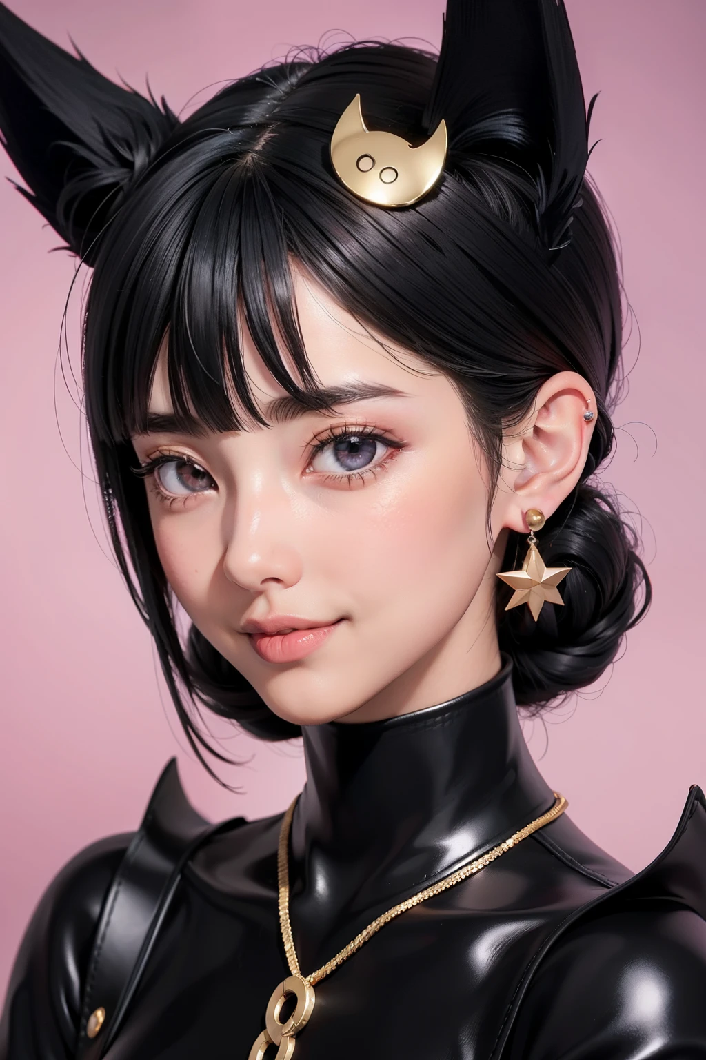 black hair, hair bobbles, wince, longeyelashes, solid circle eyes, fake animal ears, light smile, ear blush, fang, Surrealism, drop shadow, anaglyph, stereogram, tachi-e, pov, atmospheric perspective, Art Deco, Dutch Golden Age painting, depth of field, anime style, Pop art, 8k, super detail, ccurate, best quality, anatomically correct, award winning, HD, ccurate