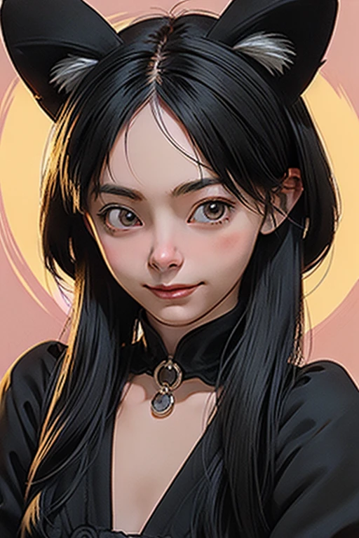 black hair, hair bobbles, wince, longeyelashes, solid circle eyes, fake animal ears, light smile, ear blush, fang, drop shadow, anaglyph, stereogram, tachi-e, pov, atmospheric perspective, Art Deco, Dutch Golden Age painting, depth of field, anime style, Pop art, Art Deco, Gothic art, backlighting, 8k, super detail, ccurate, best quality, anatomically correct, award winning, HD, ccurate, anatomically correct, super detail