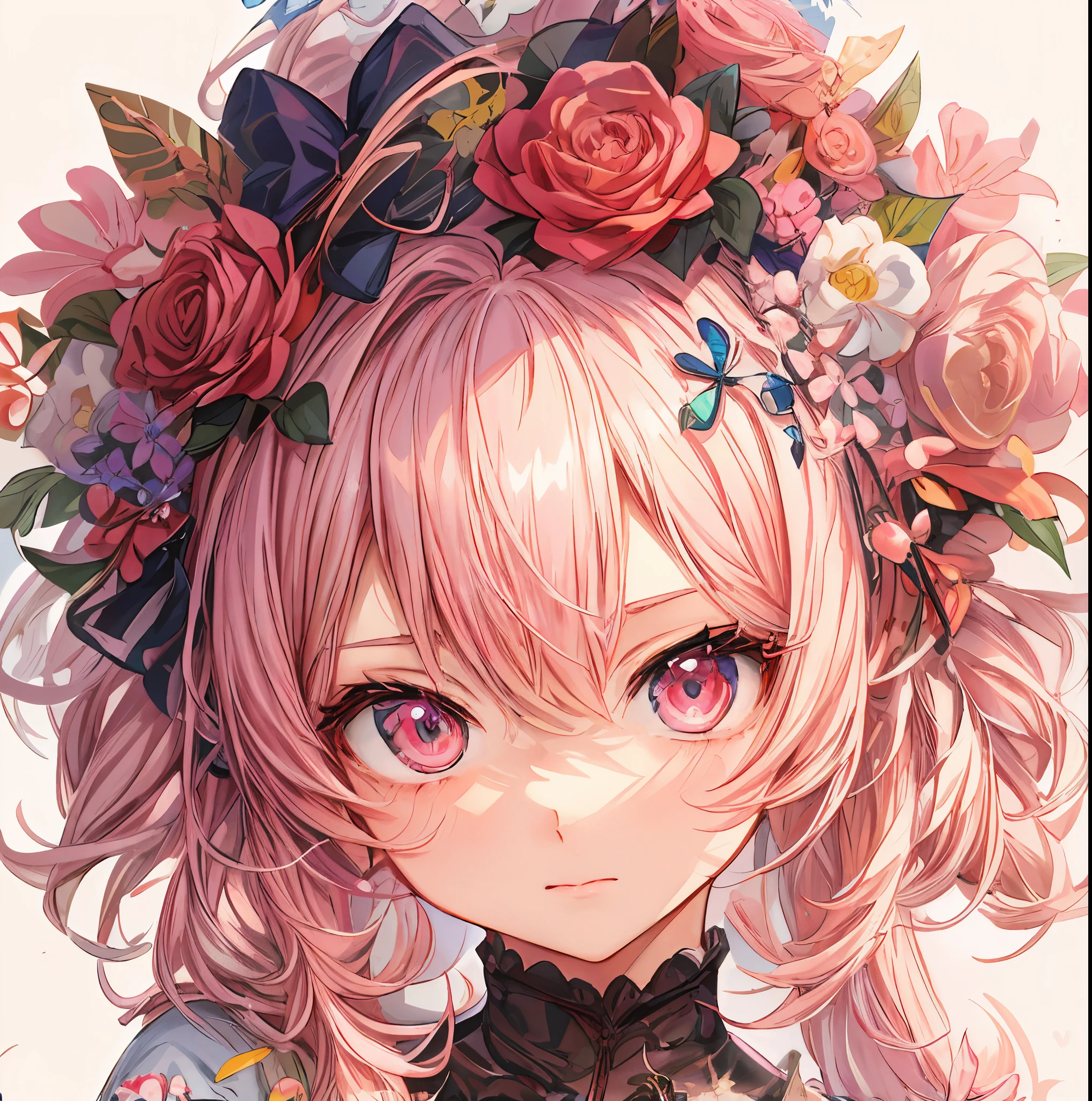 anime girl with pink hair and flower in her hair, Detailed Digital Anime Art, anime art wallpaper 4k, anime art wallpaper 4k, detailed portrait of an anime girl, Beautiful Anime Portrait, anime style 4 k, clean detailed anime art, detailed anime art, Stunning anime face portrait, Anime art wallpaper 8k, Detailed anime artwork, portrait of cute anime girlbabes