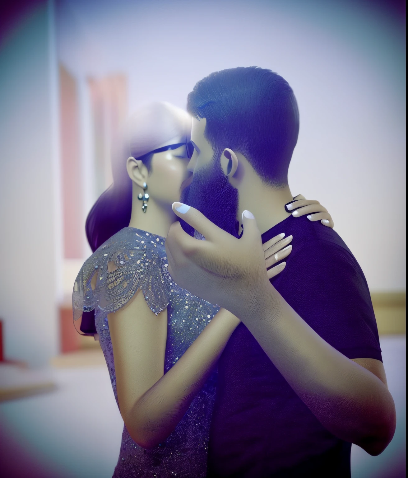 Realistic 3d lovely couple