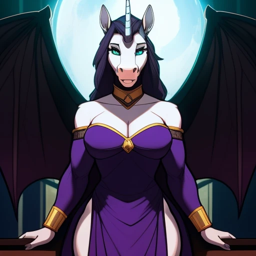 Alicorn princess, white mane,black sclera ,black body color  long flowing  mane pink  eyes anthro thicc thighs huge breasts  
glasses ,futa fucking Adagio Dazzle mlp sex smirk dominating