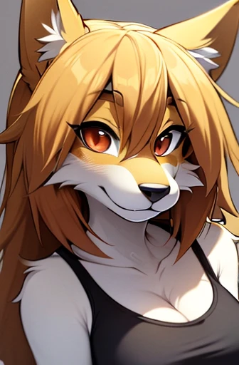 ((masterpiece, best quality)), (anthro furry:1.3, snout:1.2, anthro:1.3, furry:1.2, closeup:1.2, solo female:1.2, cleavage, leaning forward, smile, red), no top, sweatpants