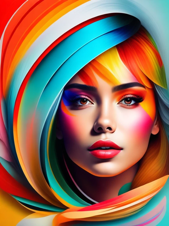 O abstrato colorido da bonito, (colorido,alto detalhamento,arte vetorial)