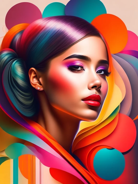 O abstrato colorido da bonito, (colorido,alto detalhamento,arte vetorial)