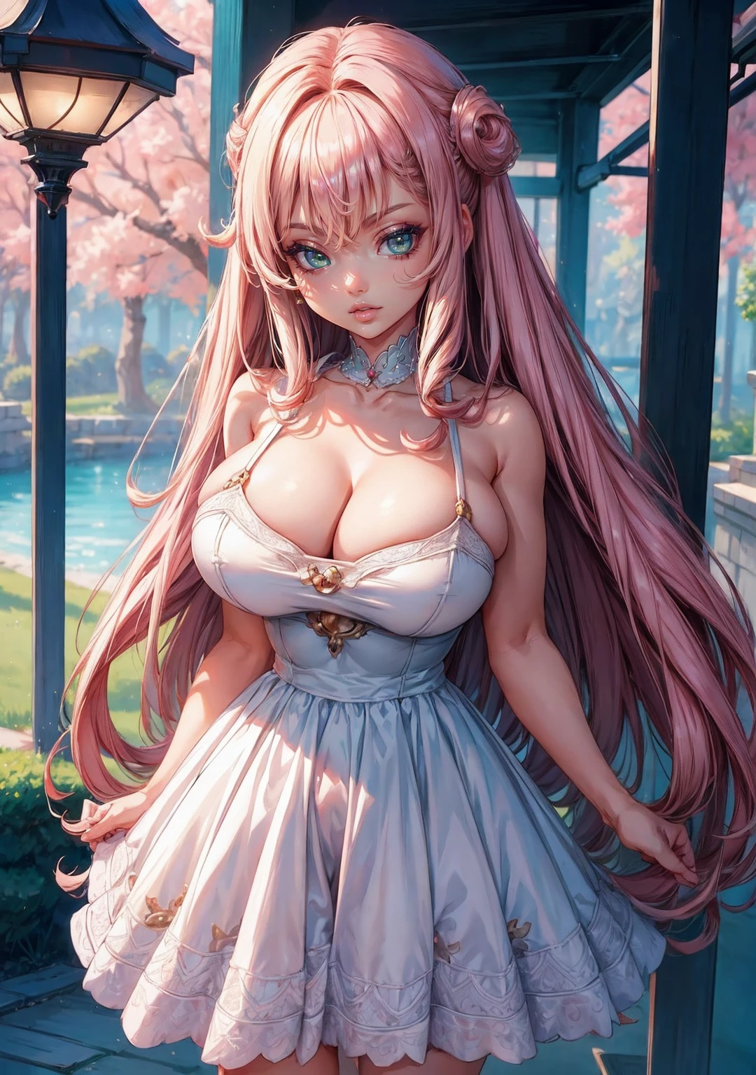 anime com cabelo rosa longo segurando um coelho branco, Cute anime waifu in a nice dress, Anime Art Wallpaper 8K, Anime Wallaper, estilo anime 4K, Anime Art Wallpaper 4K, Anime Art Wallpaper 4K, Estilo anime bonito, menina bonita, Menina animeabelo longo, muito bonita menina gato anime,a anime bonito, 4k wallpapers