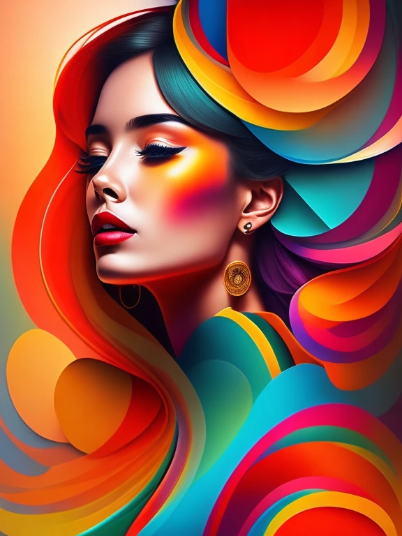 O abstrato colorido da bonito, (colorido,alto detalhamento,arte vetorial)