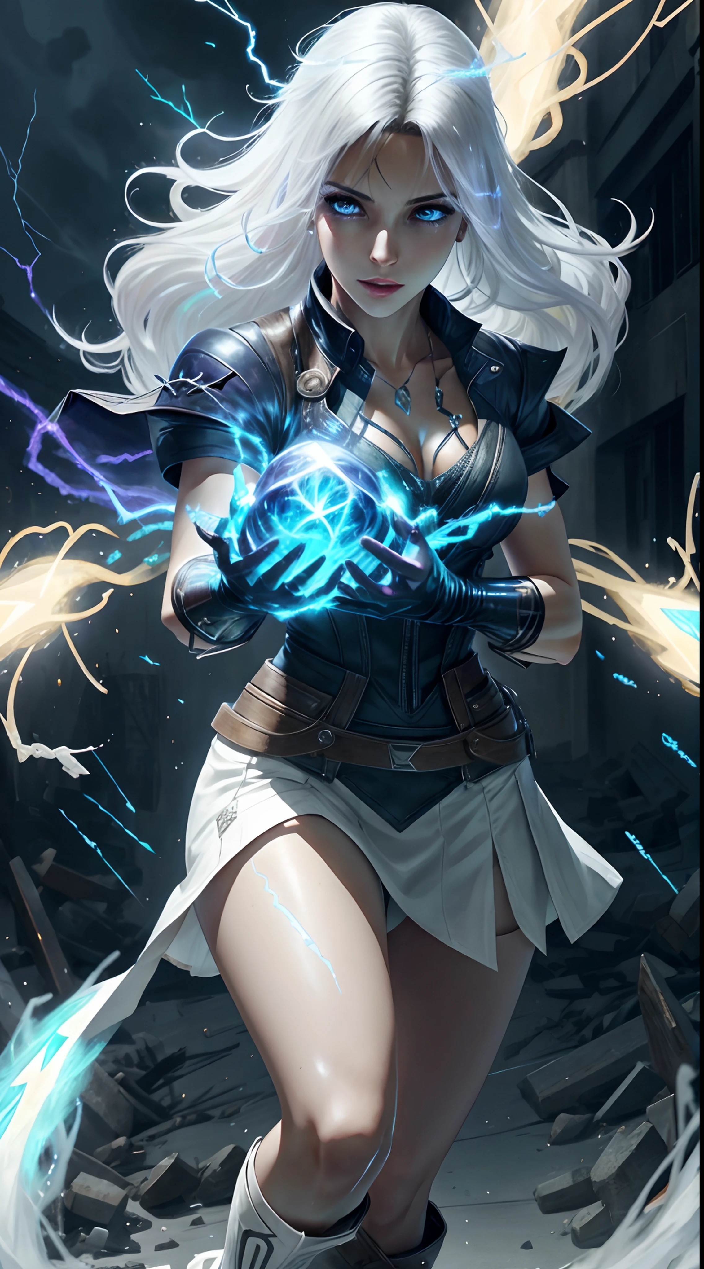 1Beautifulwoman,ff Tifa, X-Men Storm, Lightning is in your hands, Homogeneous symbionts, Venom,, All white hair, a skirt,glowing light eyes