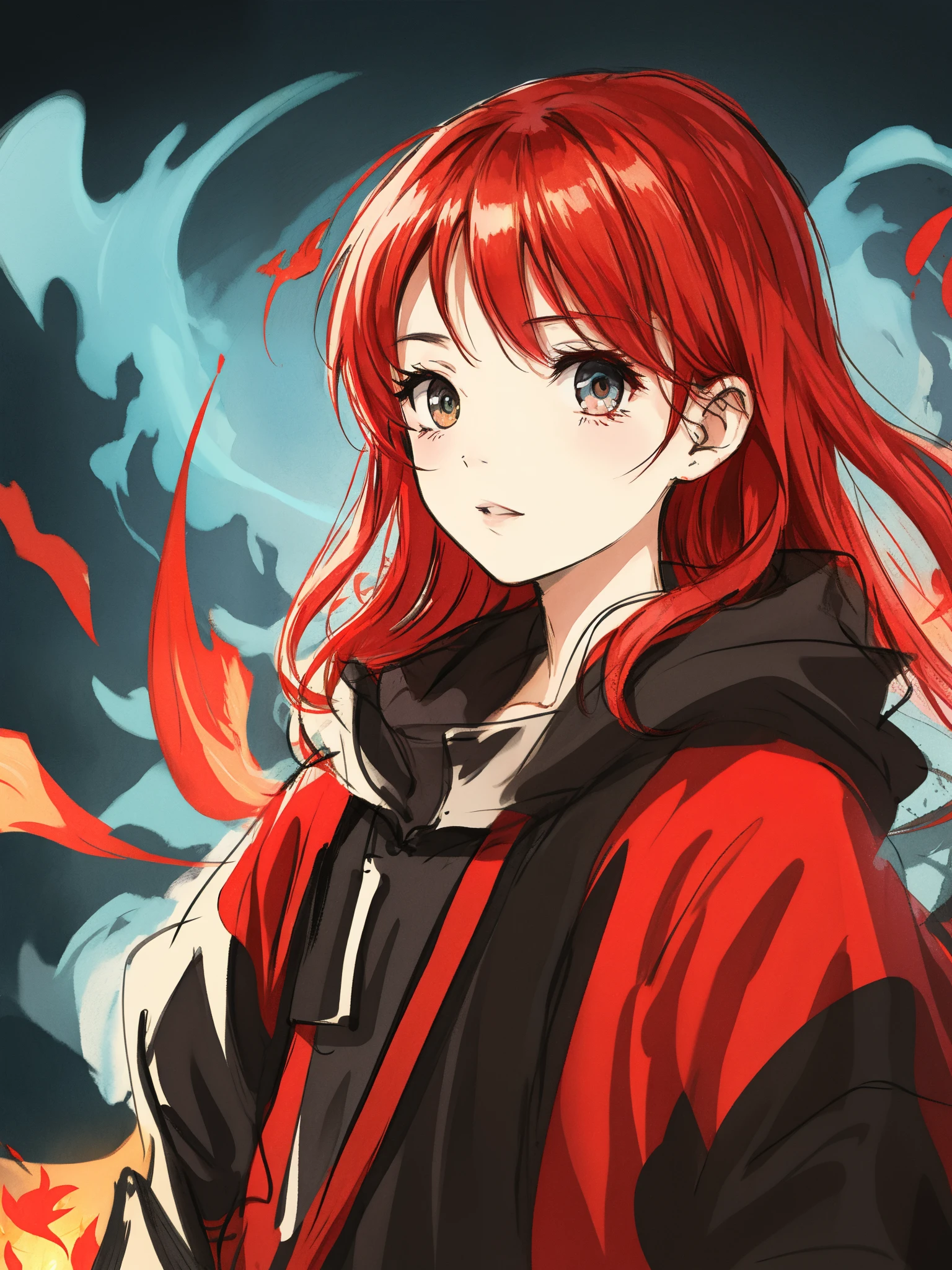 Red-haired、ember、Sketched、sketch