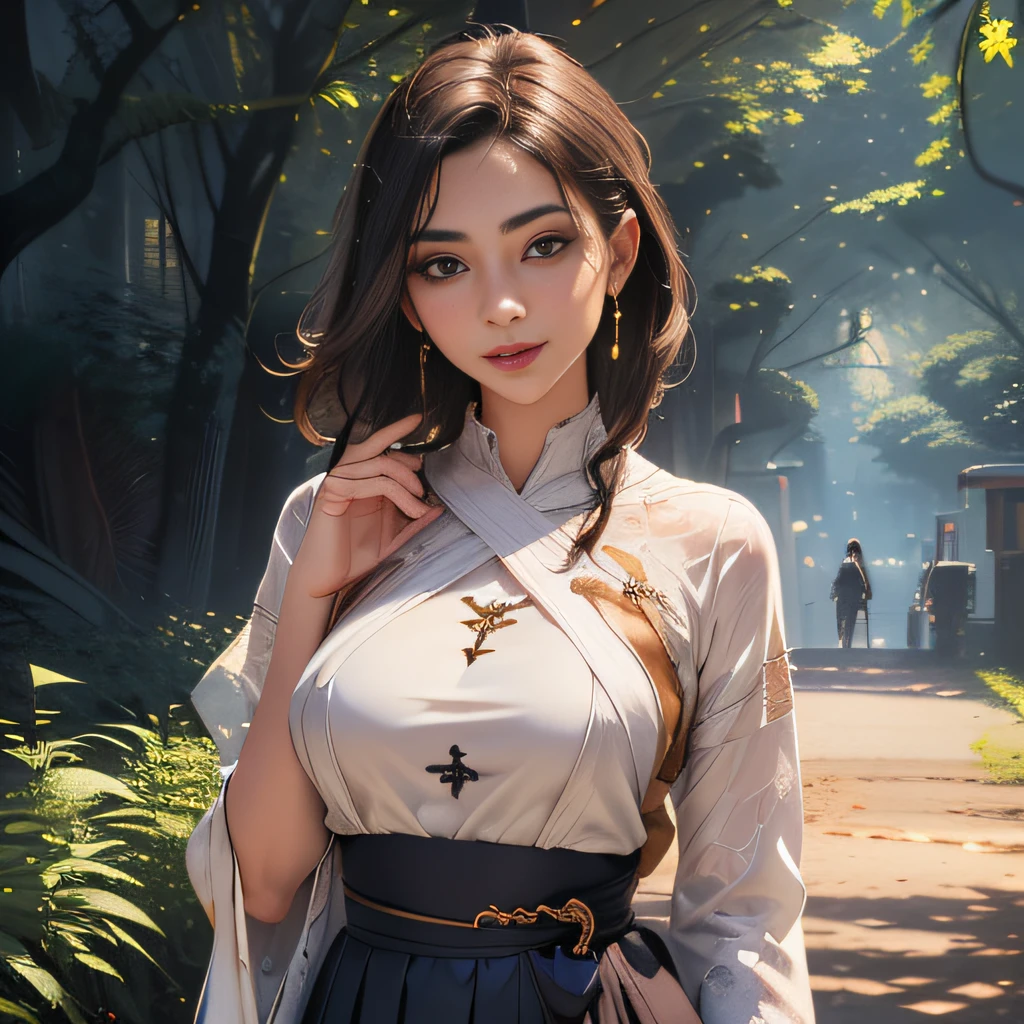 (Extremely detailed 8k wallpaper:2), (photo:2), (24 years old soigne Beautiful girl:2), (gives a lecture to friends:2), detailed (Face and eyes), (hyper realistic:1), (highly detailed:1), (epic realistic:1), rim light, (maximum details:1), cozy, (fullbody:1.3), (looking at viewer:2.0), (Woman's Attractive Qualities:2), (Attractive Woman:2), (Attractive:2), Smile, Intelligence, Empathy, Gracefulness, Sense of Style, Fitness, Grooming, Optimism, (Sensitivity:2), Sincerity, Romantic Gestures, Playfulness, Fashion Sense, (Sensuality:2), Charm, Modesty, Thoughtfulness, (Femininity:1), Flirtatiousness, Warmth, (Physical attractiveness:2), A beautiful smile, A love of life, strength and power, vulnerability, curiosity, wonder, love, (nature background:2), kawaii, waifu, Beautiful breasts, (attractive body:2), (Beautiful body:2), Beautiful pose, attractive pose, (Beautiful legs:1.0), (Beautiful clothes:1), (classic clothes:2), (elegant clothes:2), (European clothes:2), detailed clothes, (skirt:1), (blouse:1), (provocative pose)