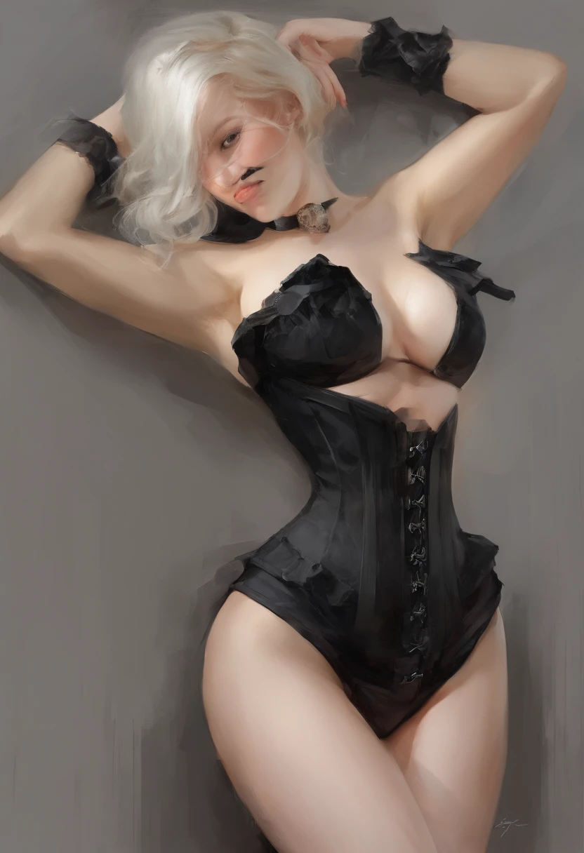 Black corset,束缚、(in a prison cell)、full body Esbian、((top-quality、8K、masterpiece:1.3))、Crisp focus:1.2、Beautiful woman with perfect body shape:1.4、Slender Abs:1.2、((layers-Cut、Colossal tits:1.2))、(Sateen、Street:1.2)、a wet body:1.5、Highly detailed facial and skin texture、A detailed eye、Bery short hair,BD ticker again,Slave,rubber、a blond、Provocative poses and facial expressions