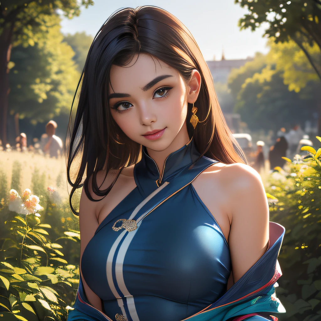 (Extremely detailed 8k wallpaper:2), (photo:2), (soigne Beautiful girl:2), (gives a lecture to friends:2), detailed (Face and eyes), (hyper realistic:1), (highly detailed:1), (epic realistic:1), rim light, (maximum details:1), cozy, (fullbody:1.3), (looking at viewer:2), (Woman's Attractive Qualities:2), (Attractive Woman:2), (Attractive:2), Smile, Intelligence, Empathy, Gracefulness, Sense of Style, Fitness, Grooming, Optimism, (Sensitivity:2), Sincerity, Romantic Gestures, Playfulness, Fashion Sense, (Sensuality:2), Charm, Modesty, Thoughtfulness, (Femininity:1), Flirtatiousness, Warmth, (Physical attractiveness:2), A beautiful smile, A love of life, strength and power, vulnerability, curiosity, wonder, love, (nature background:2), kawaii, waifu, Beautiful breasts, (attractive body:2), (Beautiful body:2), Beautiful pose, attractive pose, (Beautiful legs:1.0), (Beautiful clothes:1), (classic clothes:2), (elegant clothes:2), (European clothes:2), detailed clothes, (skirt:1), (blouse:1), (provocative pose)