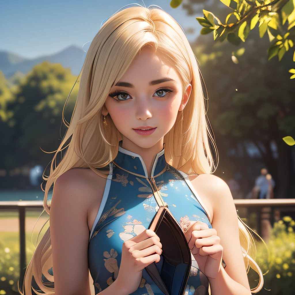 (Extremely detailed 8k wallpaper:2), (photo:2), (18 years old soigne Beautiful girl:2), (gives a lecture to friends:2), detailed (Face and eyes), (hyper realistic:1), (highly detailed:1), (epic realistic:1), rim light, (maximum details:1), cozy, (fullbody:1.3), (looking at viewer:2.0), (Woman's Attractive Qualities:2), (Attractive Woman:2), (Attractive:2), Smile, Intelligence, Empathy, Gracefulness, Sense of Style, Fitness, Grooming, Optimism, (Sensitivity:2), Sincerity, Romantic Gestures, Playfulness, Fashion Sense, (Sensuality:2), Charm, Modesty, Thoughtfulness, (Femininity:1), Flirtatiousness, Warmth, (Physical attractiveness:2), A beautiful smile, A love of life, strength and power, vulnerability, curiosity, wonder, love, (nature background:2), kawaii, waifu, Beautiful breasts, (attractive body:2), (Beautiful body:2), Beautiful pose, attractive pose, (Beautiful legs:1.0), (Beautiful clothes:1), (classic clothes:2), (elegant clothes:2), (European clothes:2), detailed clothes, (skirt:1), (blouse:1), (provocative pose)