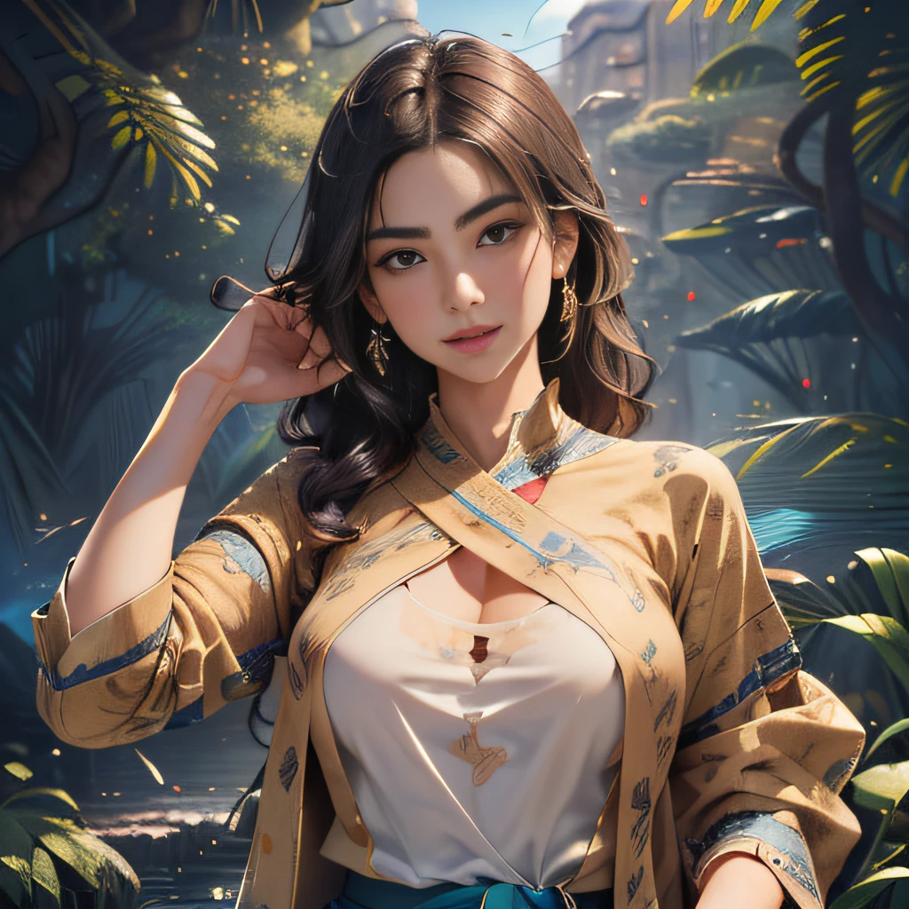 (Extremely detailed 8k wallpaper:2), (photo:2), (26 years old soigne Beautiful girl:2), (gives a lecture to friends:2), detailed (Face and eyes), (hyper realistic:1), (highly detailed:1), (epic realistic:1), rim light, (maximum details:1), cozy, (fullbody:1.3), (looking at viewer:2), (Woman's Attractive Qualities:2), (Attractive Woman:2), (Attractive:2), Smile, Intelligence, Empathy, Gracefulness, Sense of Style, Fitness, Grooming, Optimism, (Sensitivity:2), Sincerity, Romantic Gestures, Playfulness, Fashion Sense, (Sensuality:2), Charm, Modesty, Thoughtfulness, (Femininity:1), Flirtatiousness, Warmth, (Physical attractiveness:2), A beautiful smile, A love of life, strength and power, vulnerability, curiosity, wonder, love, (nature background:2), kawaii, waifu, Beautiful breasts, (attractive body:2), (Beautiful body:2), Beautiful pose, attractive pose, (Beautiful legs:1.0), (Beautiful clothes:1), (classic clothes:2), (elegant clothes:2), (European clothes:2), detailed clothes, (skirt:1), (blouse:1), (provocative pose)