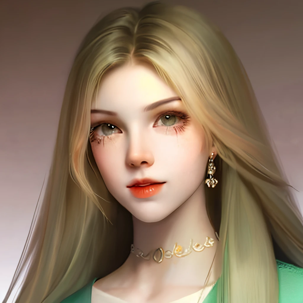 Mujer realista rubia ojos verdes