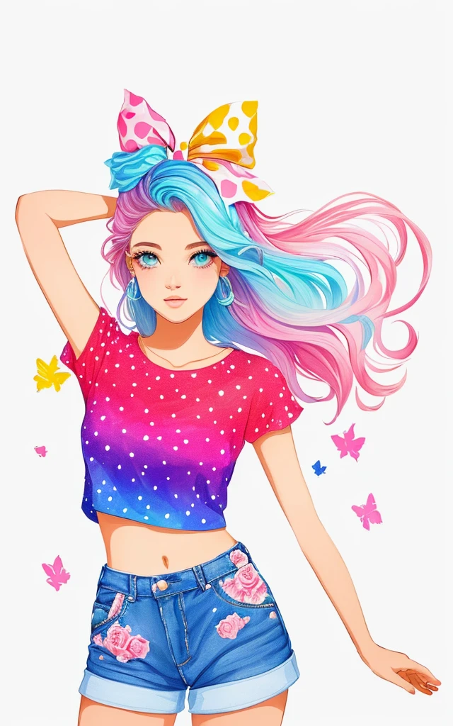 um desenho de uma mulher em um top rosa e shorts com estampa de leopardo, estilo de arte bonito, arte digital bonito, Cartoon style illustration, arte fofa, in style of digital illustration, arte digital. @mariomaniacdude, Estilo de desenho bonito, estilo de desenho, arte inspiradora, desenhado com photoshop, vida como, decora inspired illustrations, desenho animado bonito, sugary sweet