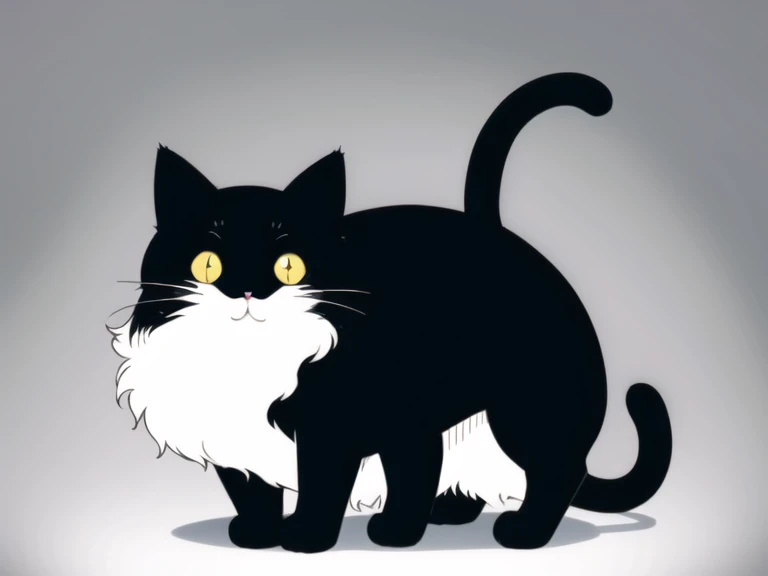 a ((kawaii cat)) drees like santa, tiny christmas tree, simple background, minimalistic, flat colors, chiaroscuro.