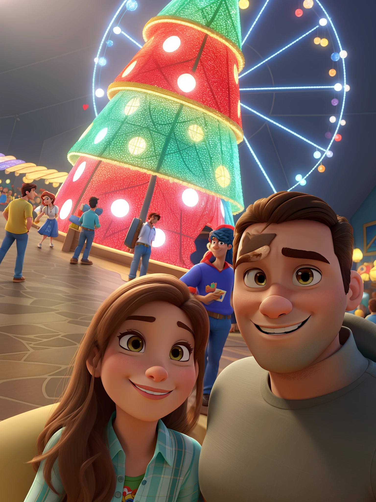 casal homem e mulher no estilo Disney Pixar, alta qualidade, melhor qualidade