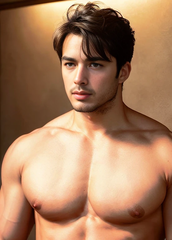 (RAW photo, best quality), (realistic, photo-realistic:1.3), masterpiece, an extremely manly and masculine, extremely detailed, CG, unity , 2k wallpaper, Amazing, finely detail, extremely detailed CG unity 8k wallpaper, huge filesize, ultra-detailed, highres, absurdres, soft light, pietroboselli person, tan skin, detailed fingers, extremely detailed eyes and face, beautiful detailed nose, beautiful detailed eyes, light on face, looking at viewer, (1man, mature face), realistic face, realistic body, underwear, shirtless, big bulge on underwear, big rounded ass
