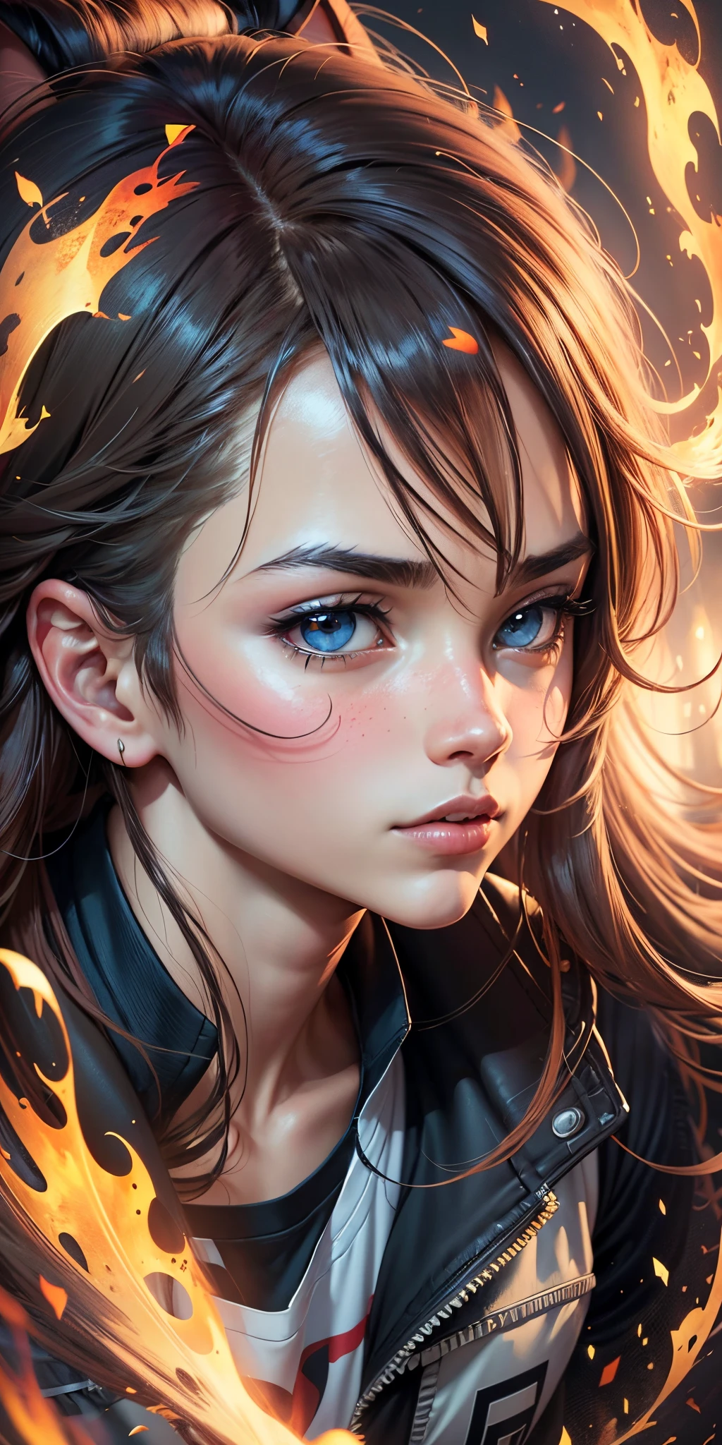 Un Hombre con camiseta de futbol, looking sideways at camera , con fuego en la cabeza, Fondo de pantalla de manga 4 k, Anime Wallpaper 4k, Fondos de pantalla de anime 4k, Badass Anime 8K, Estilo anime 4K, Fondo de pantalla de anime 4k, Anime Art Wallpaper 4K, Fanart de alta calidad, Anime Art Wallpaper 4K, Anime Art Wallpaper 8K, Arte detallado del anime digital, Ilustraciones de la sede, --auto --s2