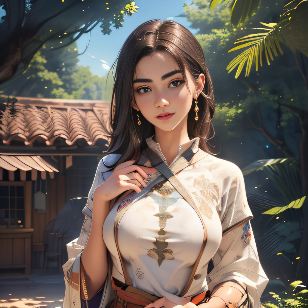 (Extremely detailed 8k wallpaper:2), (photo:2), (24 years old soigne Beautiful girl:2), (gives a lecture to friends:2), detailed (Face and eyes), (hyper realistic:1), (highly detailed:1), (epic realistic:1), rim light, (maximum details:1), cozy, (fullbody:1.3), (looking at viewer:2.0), (Woman's Attractive Qualities:2), (Attractive Woman:2), (Attractive:2), Smile, Intelligence, Empathy, Gracefulness, Sense of Style, Fitness, Grooming, Optimism, (Sensitivity:2), Sincerity, Romantic Gestures, Playfulness, Fashion Sense, (Sensuality:2), Charm, Modesty, Thoughtfulness, (Femininity:1), Flirtatiousness, Warmth, (Physical attractiveness:2), A beautiful smile, A love of life, strength and power, vulnerability, curiosity, wonder, love, (nature background:2), kawaii, waifu, Beautiful breasts, (attractive body:2), (Beautiful body:2), Beautiful pose, attractive pose, (Beautiful legs:1.0), (Beautiful clothes:1), (classic clothes:2), (elegant clothes:2), (European clothes:2), detailed clothes, (skirt:1), (blouse:1), (provocative pose)