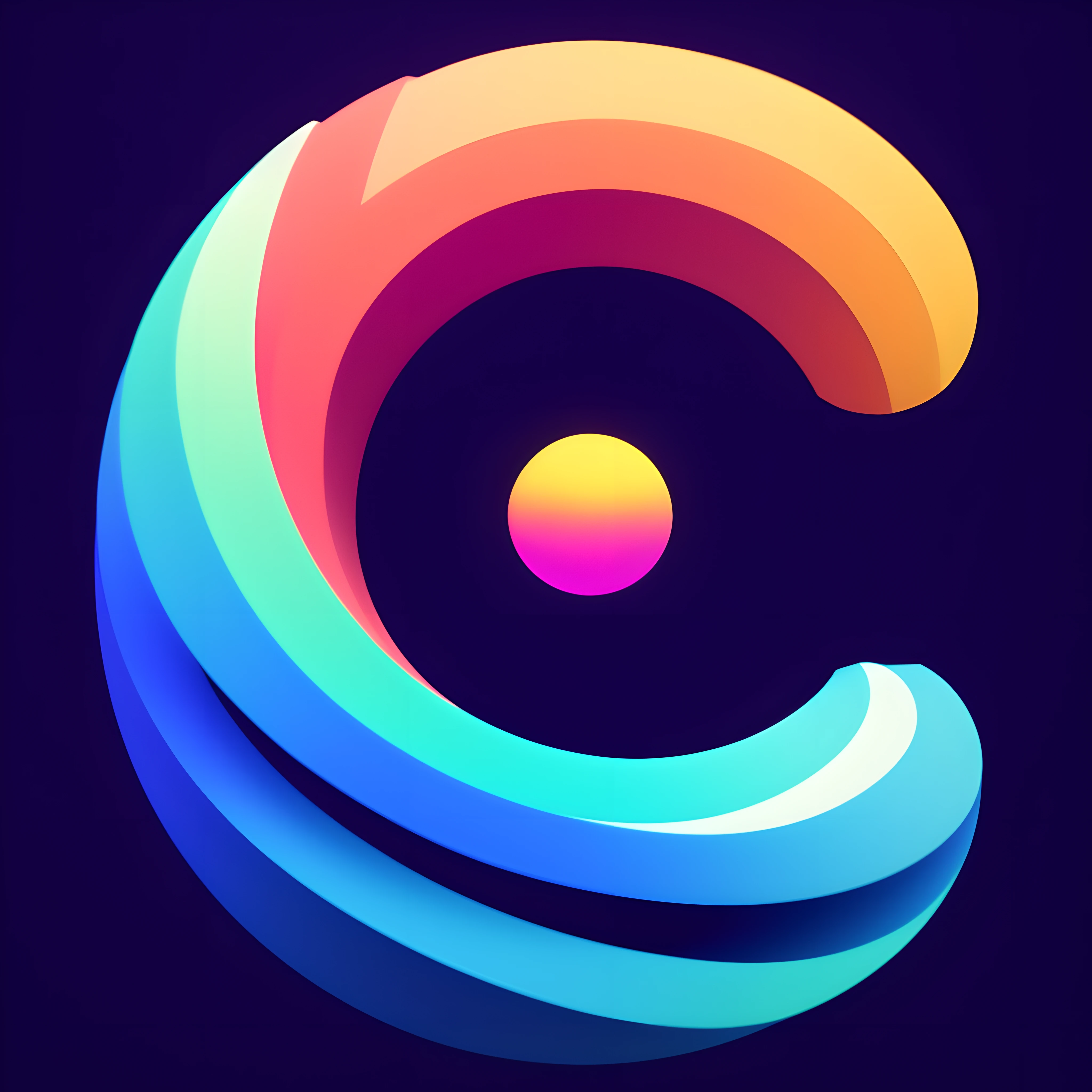 in vivid color, lettermark design, elegant, a colorful logo with a circular shape and a ball, profile image, c 4 d style, cinema 4d colorful render, made entirely from gradients, profile picture, cinema 4 d art, avatar image, discord profile picture, cgivfx, procreate, digital art logo, procreate 2 0 2 2, beeple colors, rounded logo, cgsociety, cosplay, anime, AI, transformation
