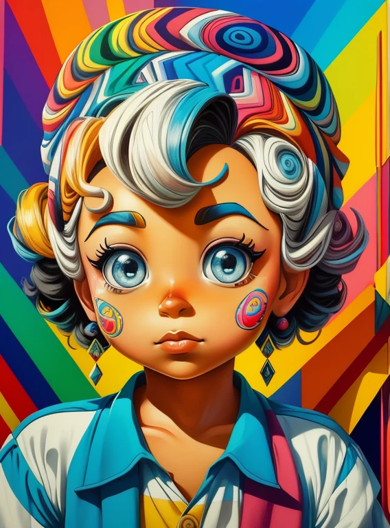 ((|) O personagem Pica-Pau (pica-pau lenhoso, de Walter Lantz) stylized identical to 1940 |)), acolchoamento ,multidimensional geometric wall PORTRAIT, arte, Chibi,
Yang016K, lindo,(( Predominant red coloration ,azul e branco))
Primary works, qualidade superior, melhor qualidade, Arte Oficial, Beautiful and Aesthetic,),  Eduardo Kobra acolchoamento ,multidimensional geometric wall PORTRAIT, arte, chibo,detalhes