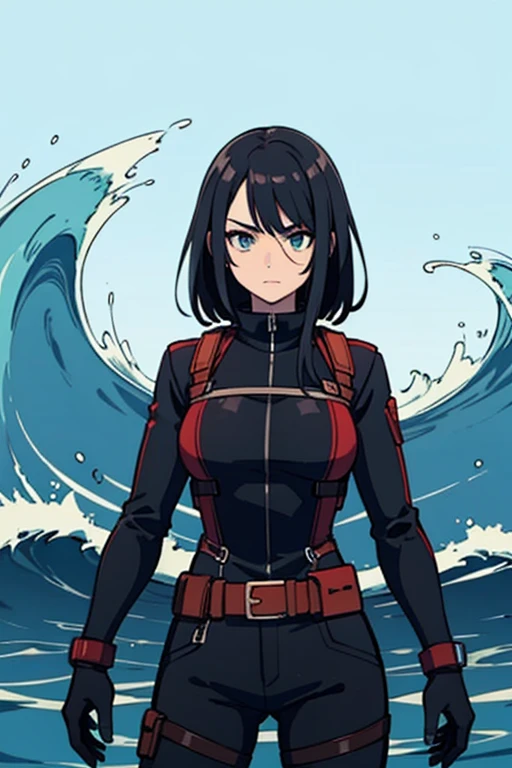 Attractive woman [Killers:bounty hunter:0.4] Standing in the apocalyptic wilderness (Glitch Wave Style:1)