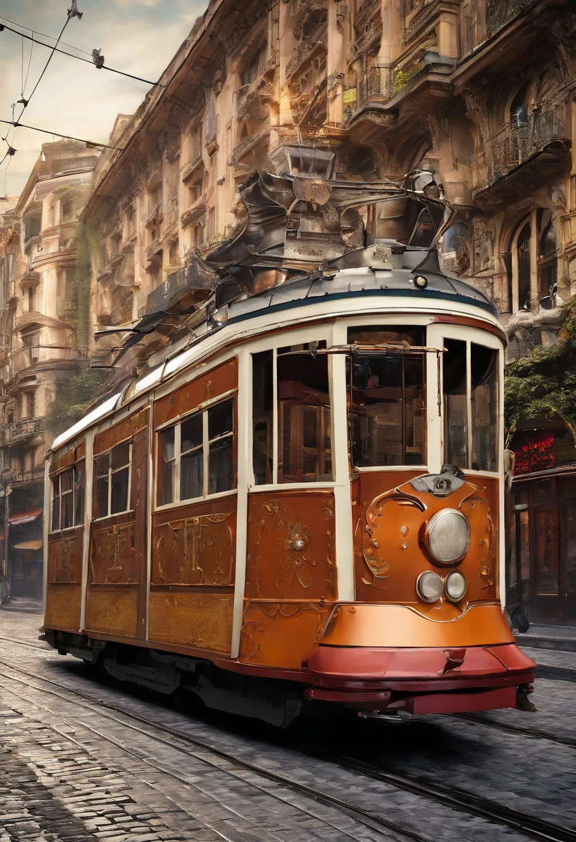 A short tram emerges as a new concept in transportation, seamlessly integrating into the charm of an old city. The tram showcases a blend of retro and modern elements, with a vintage exterior design combined with sleek lines and futuristic features. The main body of the tram stands out with its vibrant colors, reflecting the liveliness and energy of the city. Passengers can enjoy a comfortable ride inside the tram, surrounded by a cozy and warm ambiance.
The material used for the tram is a combination of polished metal and high-quality glass, providing a distinct and sophisticated appearance. The polished metal adds a touch of elegance and durability, while the glass gives a transparent and contemporary look.
Additional details include carefully crafted and intricate patterns adorning the exterior of the tram, reminiscent of the city's rich cultural heritage. The doors are adorned with ornate decorations, adding a touch of grandeur. The tram is equipped with advanced technology, allowing for a seamless and efficient transit experience.
To ensure the best quality and attention to detail, the tram is created using ultra-detailed rendering techniques. Every aspect, from the smallest rivet to the overall composition, is meticulously crafted. The colors are vivid and vibrant, enhancing the overall aesthetic appeal. The tram is bathed in soft, natural lighting, accentuating its beauty and creating a captivating atmosphere.
The artwork depicts the tram gliding through the winding streets of the old city, with historical buildings and narrow cobblestone lanes as the backdrop. The streets are lined with cozy cafes and bustling markets, adding to the lively atmosphere. The color palette is rich and diverse, with warm earth tones dominating the scene.
This prompt combines the elements of transportation, architecture, and urban life. It captures the essence of a new concept tram seamlessly blending with the charm of an old city, providing a glimpse into a vibrant and bustling urban landscape.
Keywords: short tram, new concept, retro, modern, old city, vibrant colors, polished metal, high-quality glass, intricate patterns, ornate decorations, advanced technology, best quality, ultra-detailed, vivid colors, soft lighting, winding streets, historical buildings, cobblestone lanes, cozy cafes, bustling markets, warm earth tones.