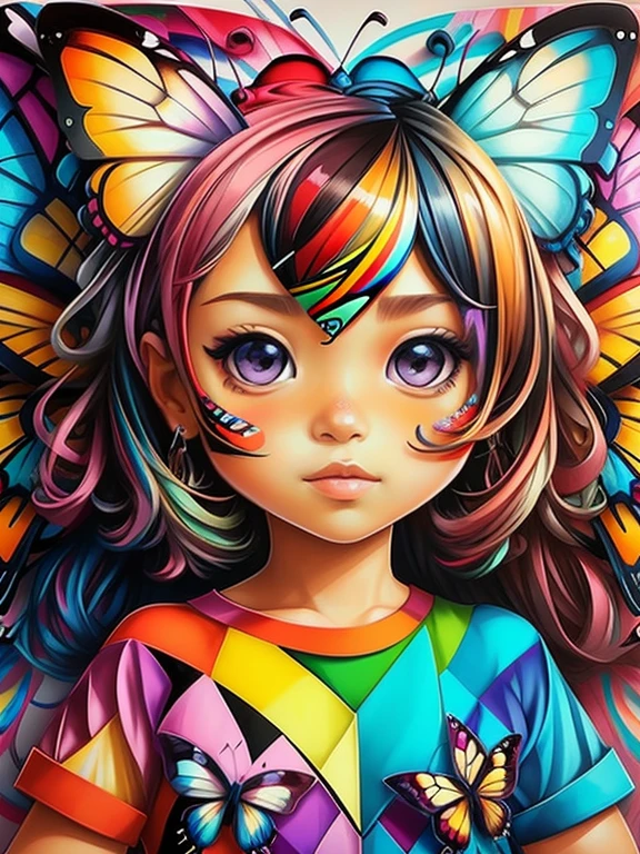 (Butterfly), Eduardo Kobra padding ,wall PORTRAIT geometric multidimensional, art, chibi,
yang08k, beautiful, colorful,
masterpieces, top quality, best quality, official art, beautiful and aesthetic,