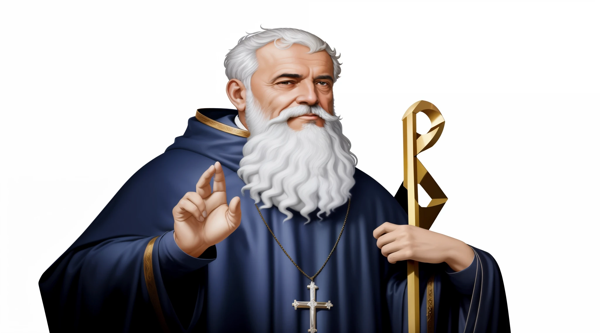 um homem com barba e uma cruz, Santo ortodoxo, santo, christian saint rosace, christian saint, portrait of saint of the pit, santo, saint of the pit, NPC com um santo\halo do, NPC com halo de santo, bartolome ros, pontifex, Merlin, abbondio stazio, Holy funny portrait